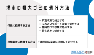 堺市の粗大ゴミの処分方法5つ