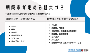 朝霞市が定める粗大ゴミとは？