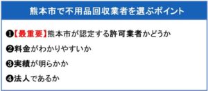 熊本市で不用品回収業者を選ぶポイント