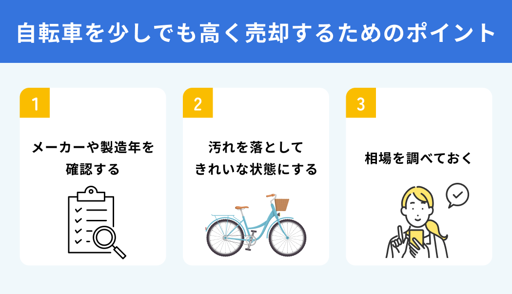 自転車を少しでも高く売却するためのポイント