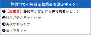 静岡市で不用品回収業者を選ぶポイント