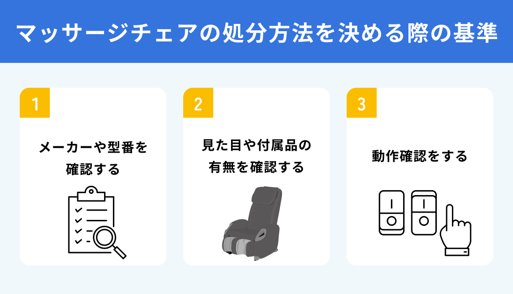 マッサージチェアの処分方法を決める基準