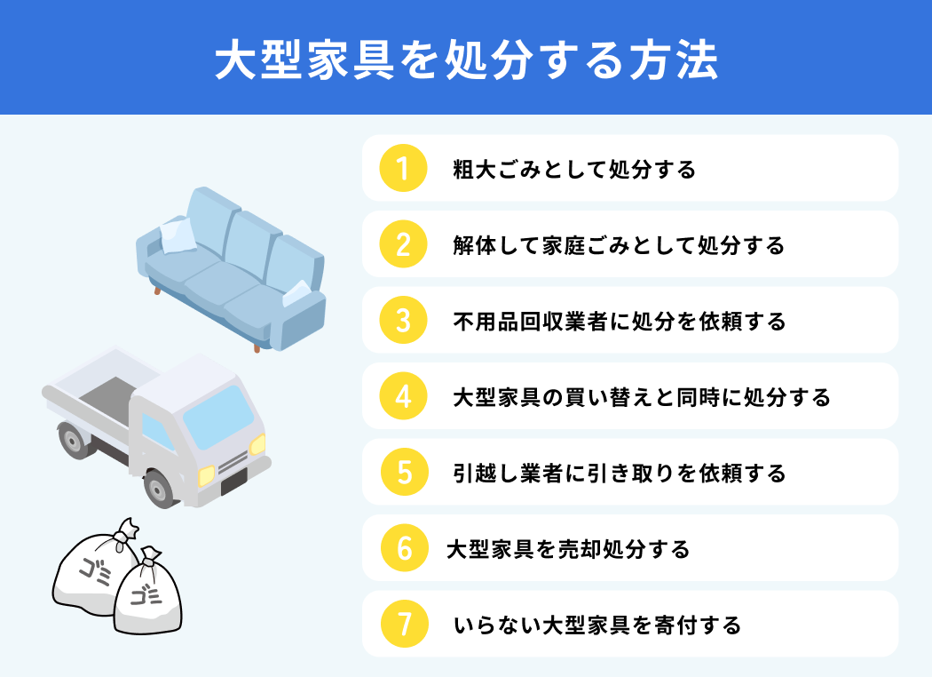 大型家具を処分する方法