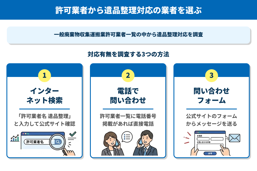許可業者から遺品整理に対応している業者を選ぶ