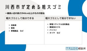 川西市が定める粗大ゴミ（大型ゴミ）とは？