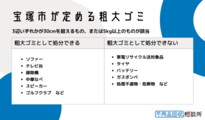 宝塚市が定める粗大ゴミとは？