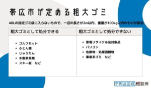 帯広市が定める粗大ゴミ（大型ゴミ）とは？