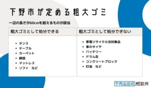 下野市が定める粗大ゴミとは？