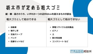 栃木市が定める粗大ゴミとは？